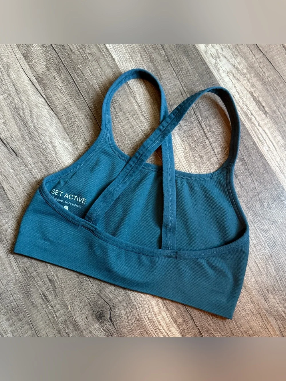 SET Active Deep Teal Seamless Sports Bra - Picture 3 of 5